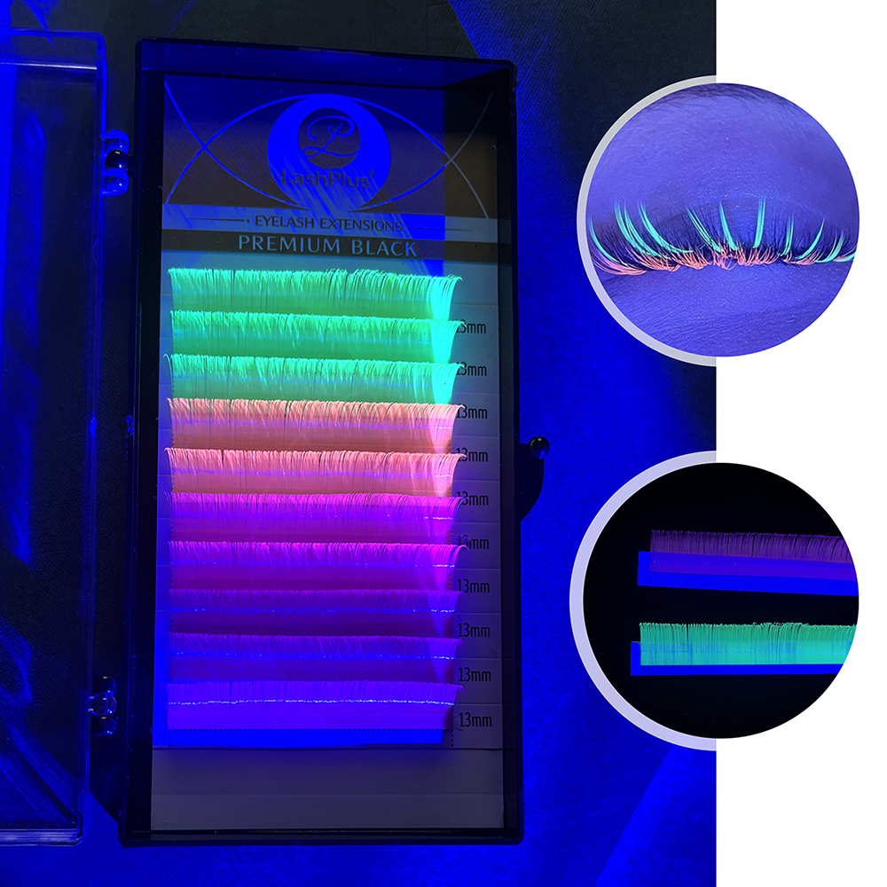 LashPlus colored mink eyelash extension cashmere individual glow eyelash extensions neon lash trays