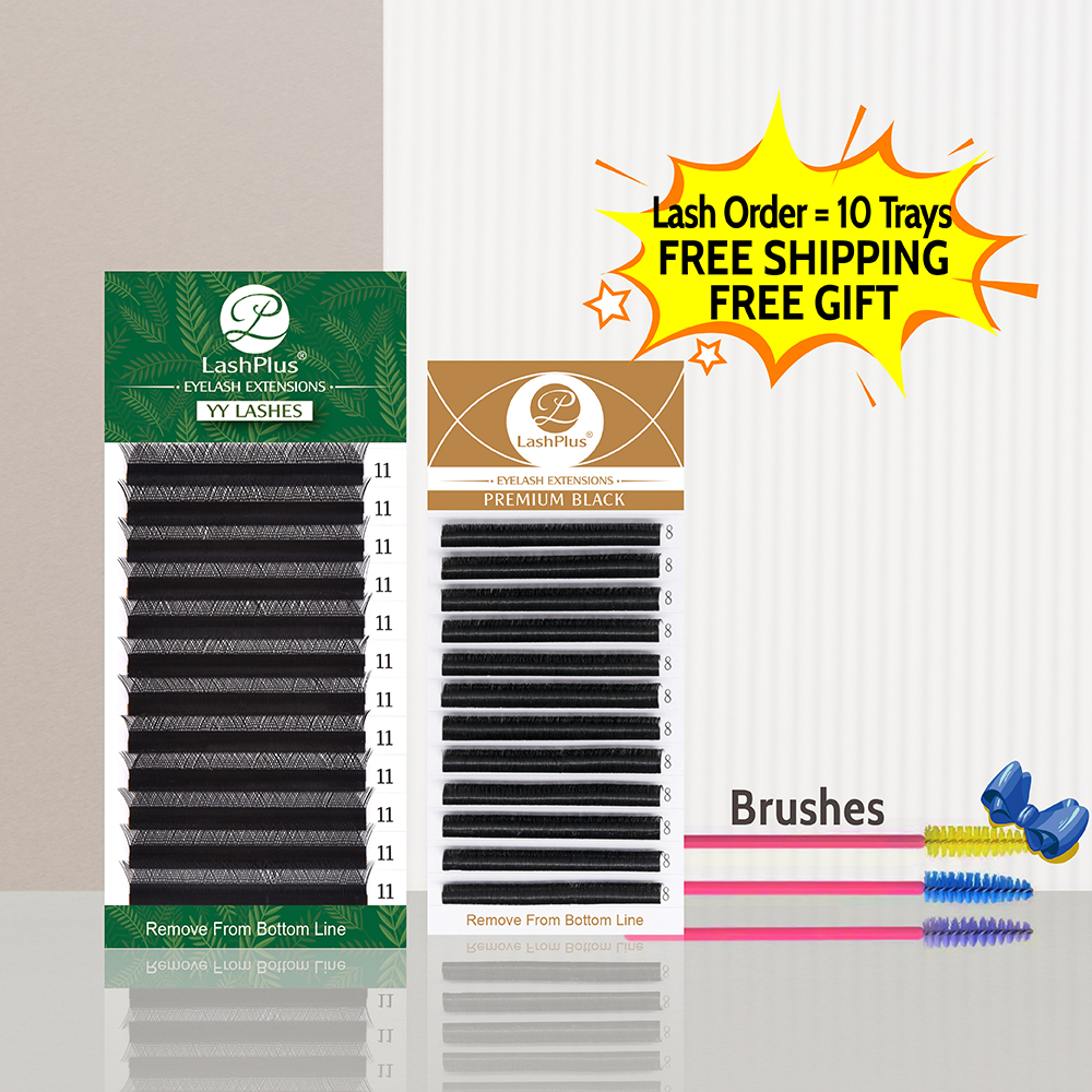 LashPlus Free shipping silk individual eyelash extensions siberian korean pbt eyelashes extension yy