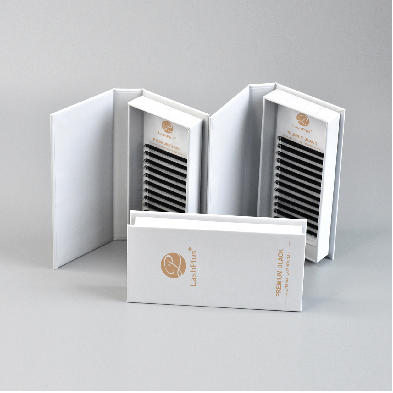 LashPlus high quality single eyelashes lashes one by one classic 0.18mm eyelash extension mink lash trays