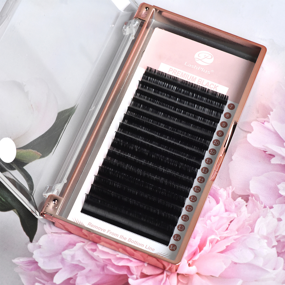 LashPlus j curl b curl eyelash extensions private label shop classic eyelash extension lash trays