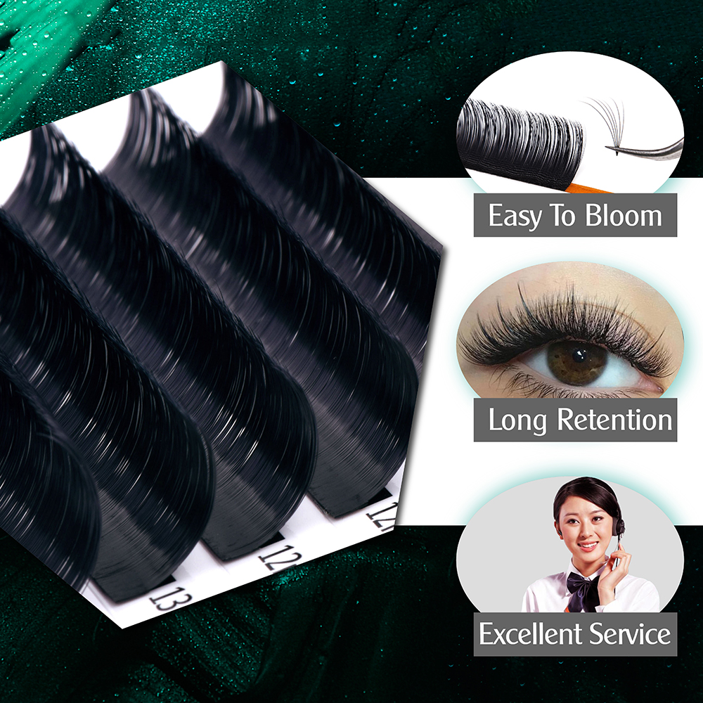 LashPlus russian volume cashmere eyelash extension 0.03 mink lash boxes custom logo lash tray volume