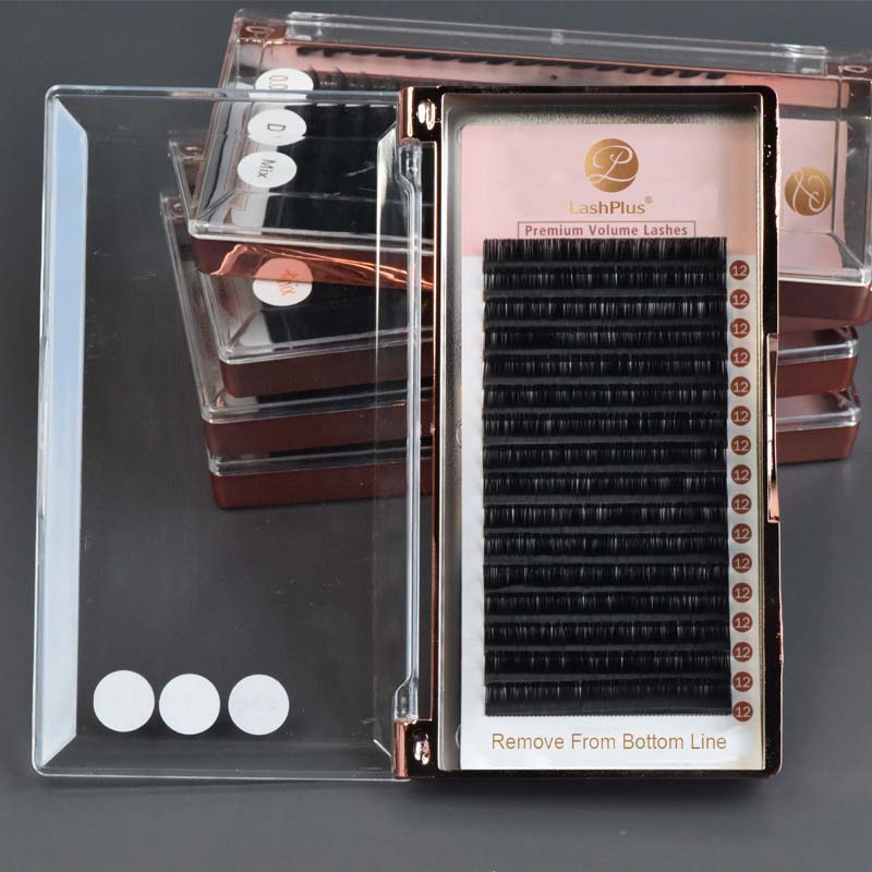 LashPlus high quality single eyelashes lashes one by one classic 0.18mm eyelash extension mink lash trays