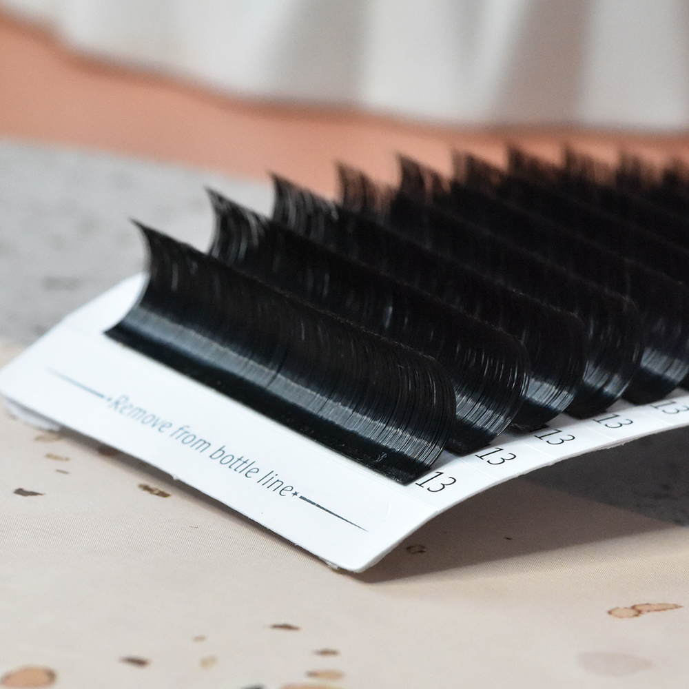 LashPlus Human Hair matte black private label wholesale eyelash extension trays easy fan lash tray volume