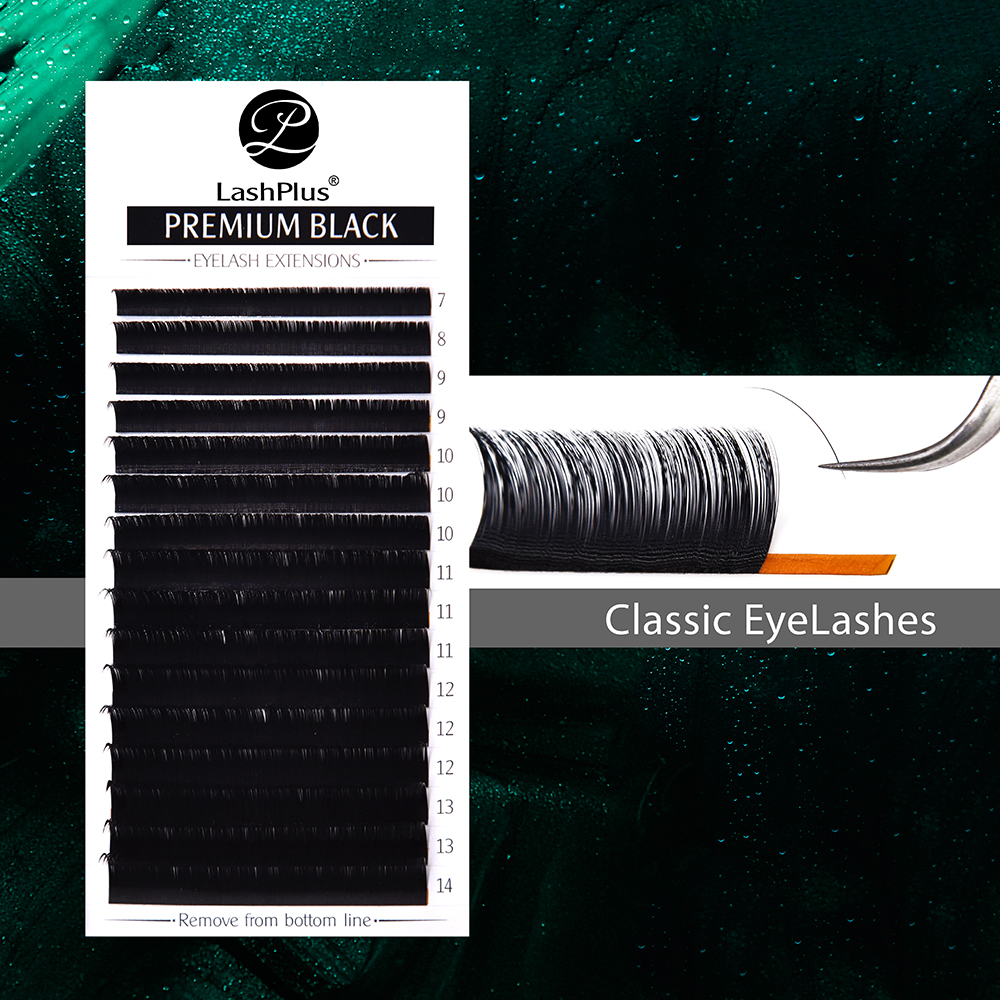 LashPlus human hair soft mink pbt material korea eyelash extensions classic eyelash extension trays