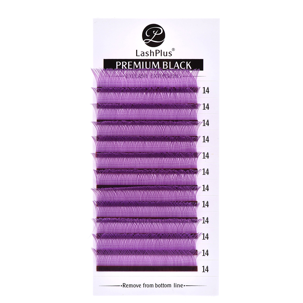 LashPlus colored blue purple Y shape eyelash extension 0.05 0.07 C CC D YY lash trays supplies